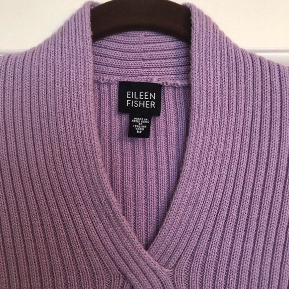 Eileen Fisher Lavender V-Neck Sweater - Size Medium - Picture 4 of 6